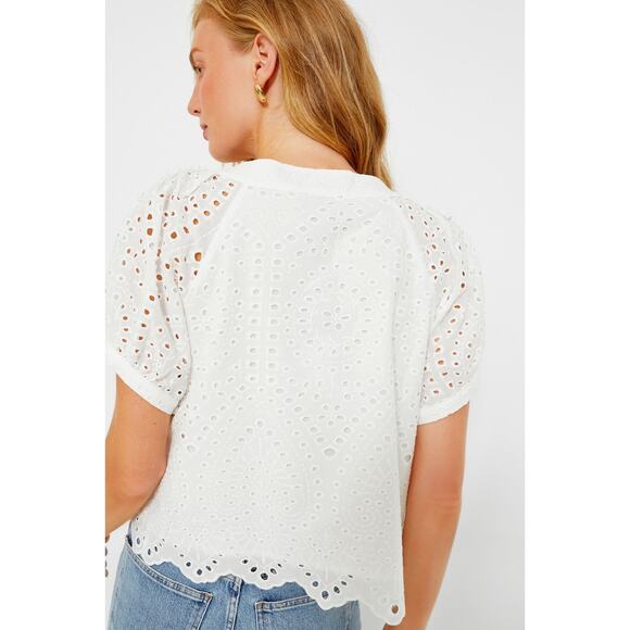 TUCKERNUCK White Eyelet Fontalina Blouse NWT Size Large - Picture 4 of 11